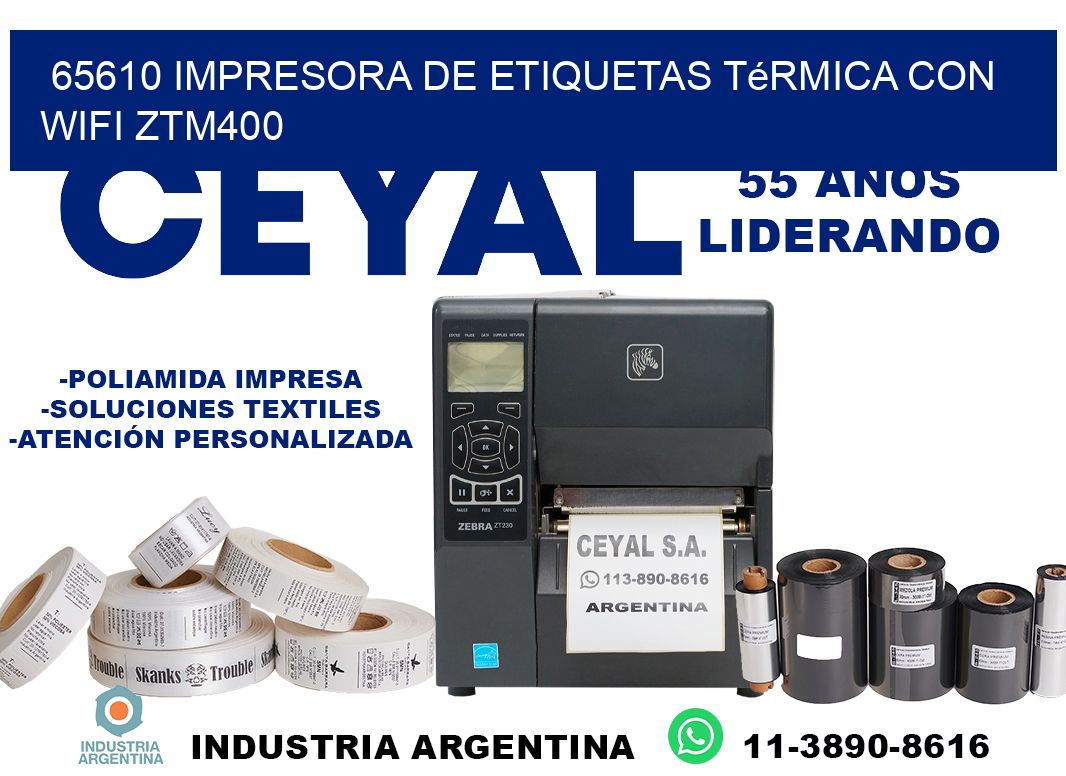 65610 impresora de etiquetas térmica con wifi ZTM400