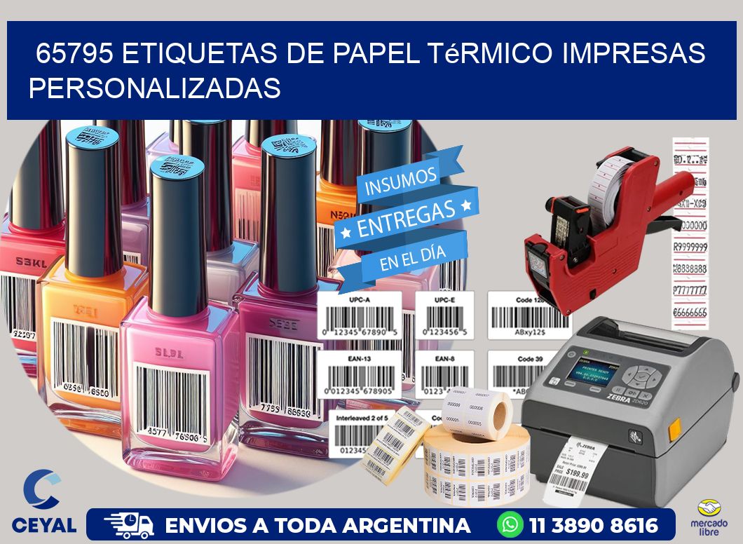 65795 Etiquetas de papel térmico impresas personalizadas