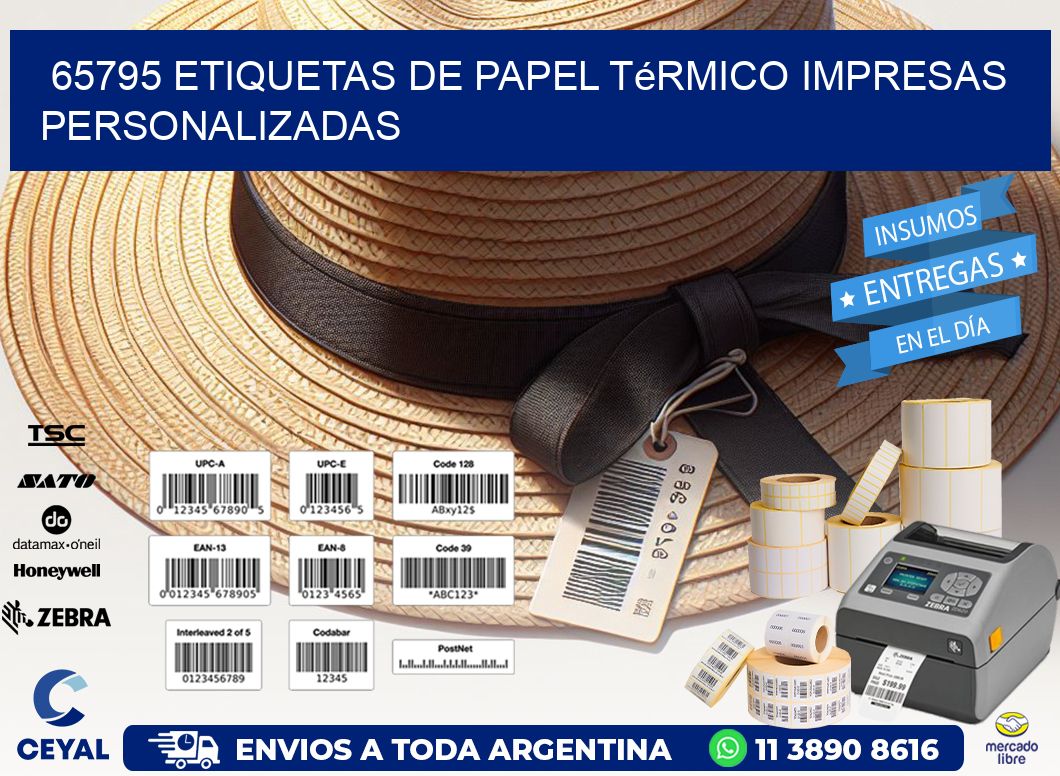 65795 Etiquetas de papel térmico impresas personalizadas