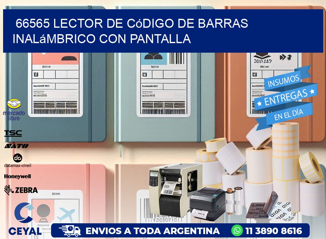 66565 Lector de código de barras inalámbrico con Pantalla