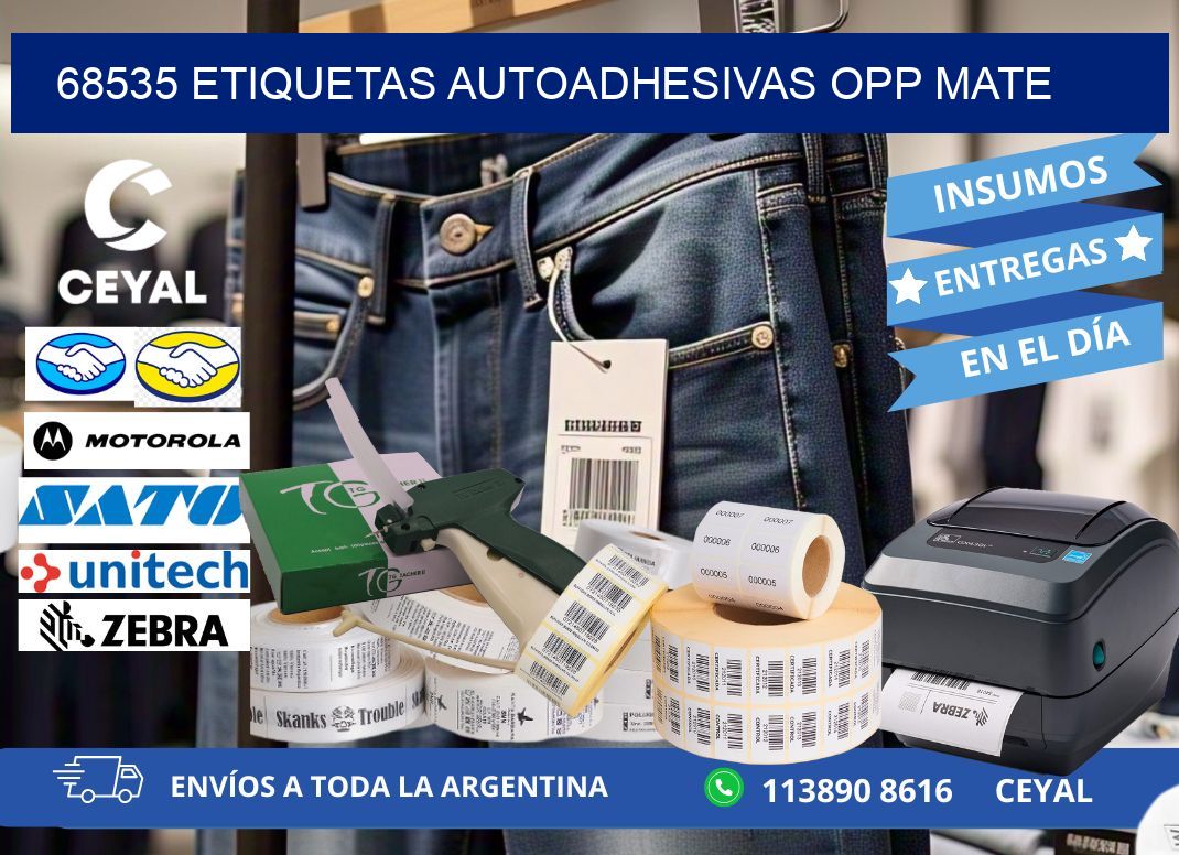 68535 etiquetas autoadhesivas Opp Mate