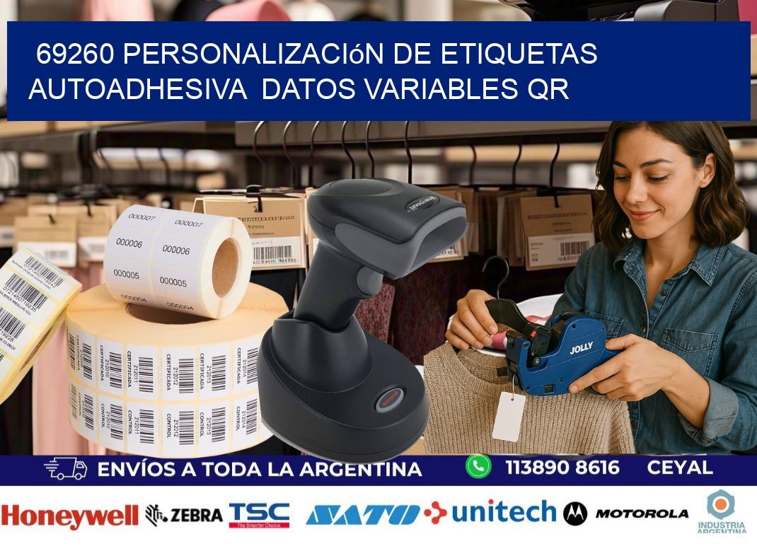 69260 Personalización de etiquetas autoadhesiva  datos variables QR