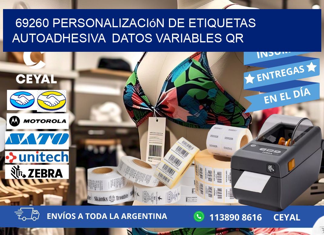 69260 Personalización de etiquetas autoadhesiva  datos variables QR