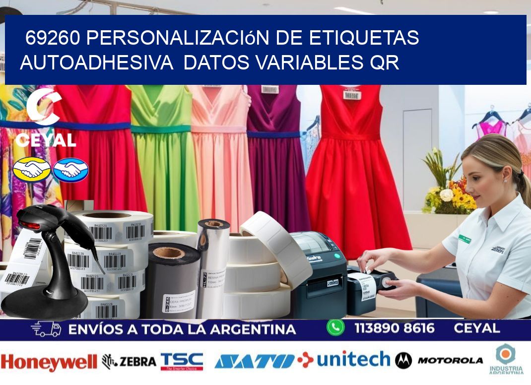 69260 Personalización de etiquetas autoadhesiva  datos variables QR
