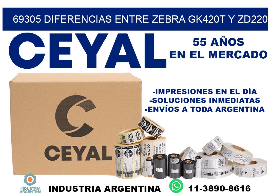 69305 diferencias entre zebra gk420t y zd220