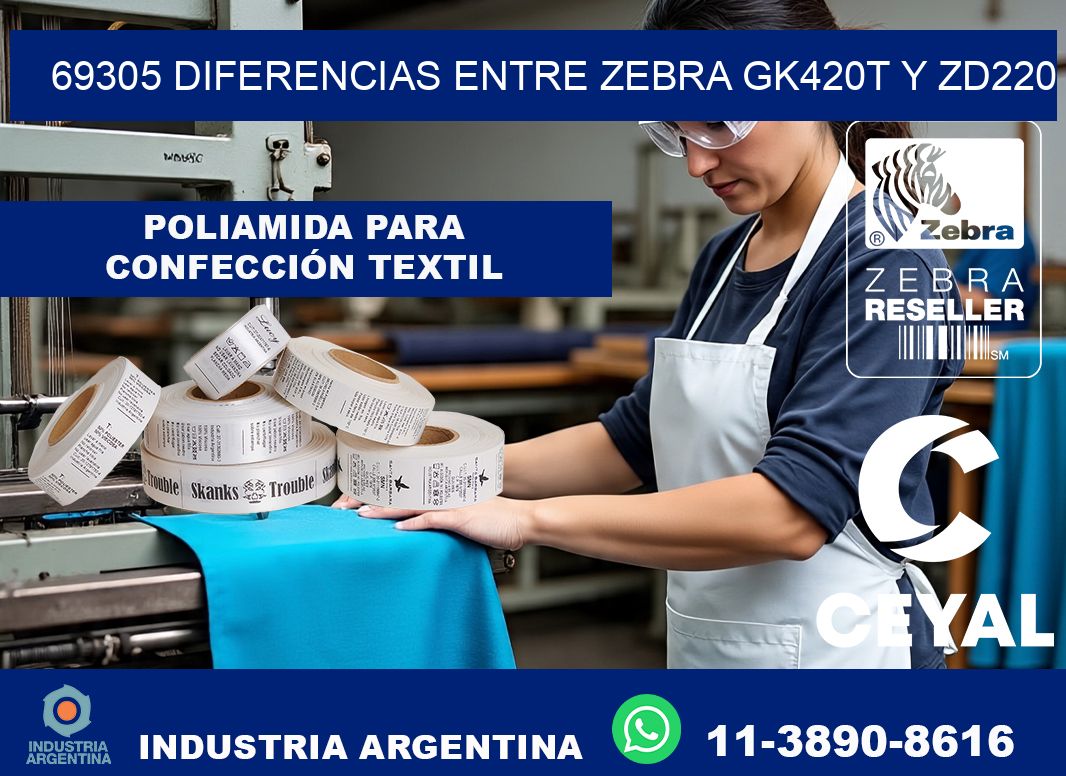 69305 diferencias entre zebra gk420t y zd220