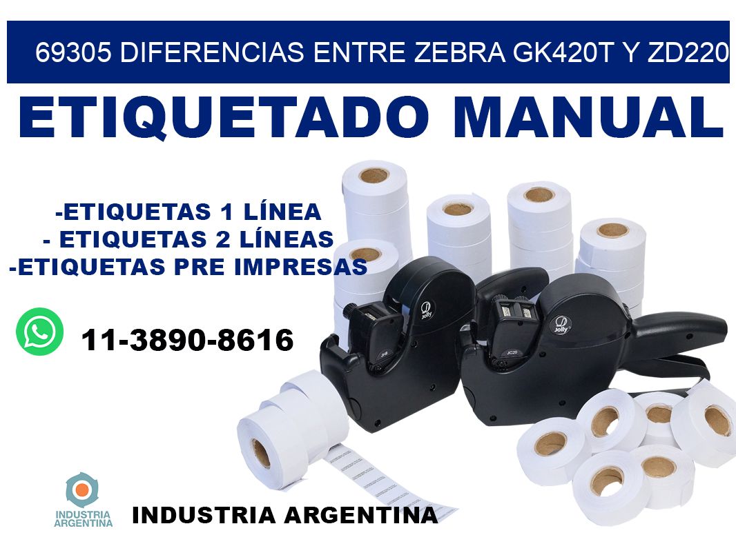 69305 diferencias entre zebra gk420t y zd220