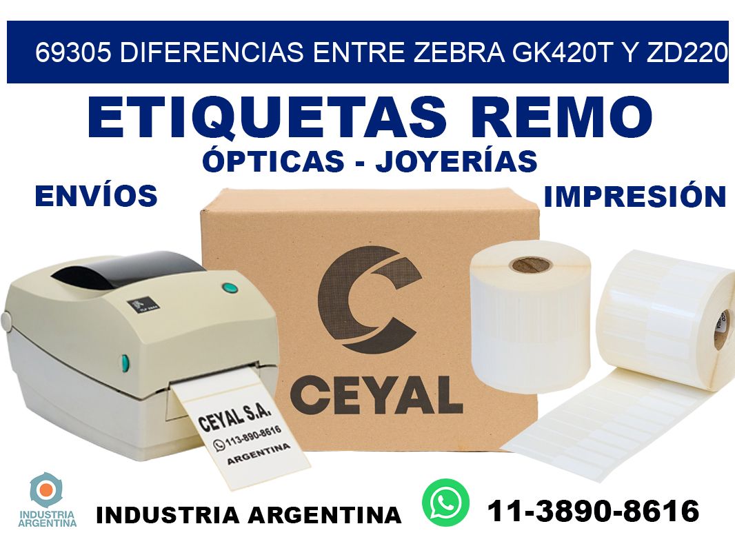 69305 diferencias entre zebra gk420t y zd220