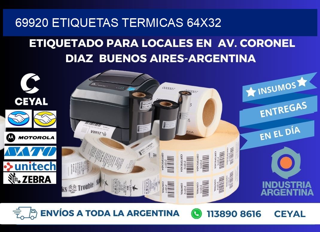 69920 etiquetas termicas 64x32