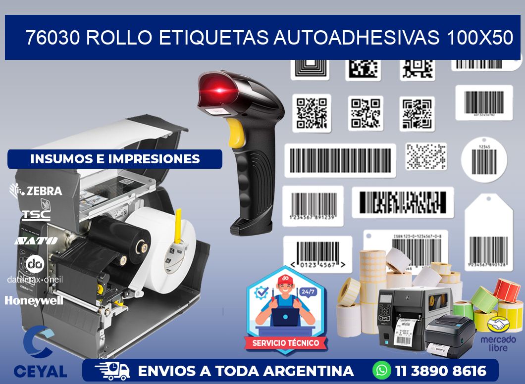 76030 Rollo Etiquetas autoadhesivas 100x50