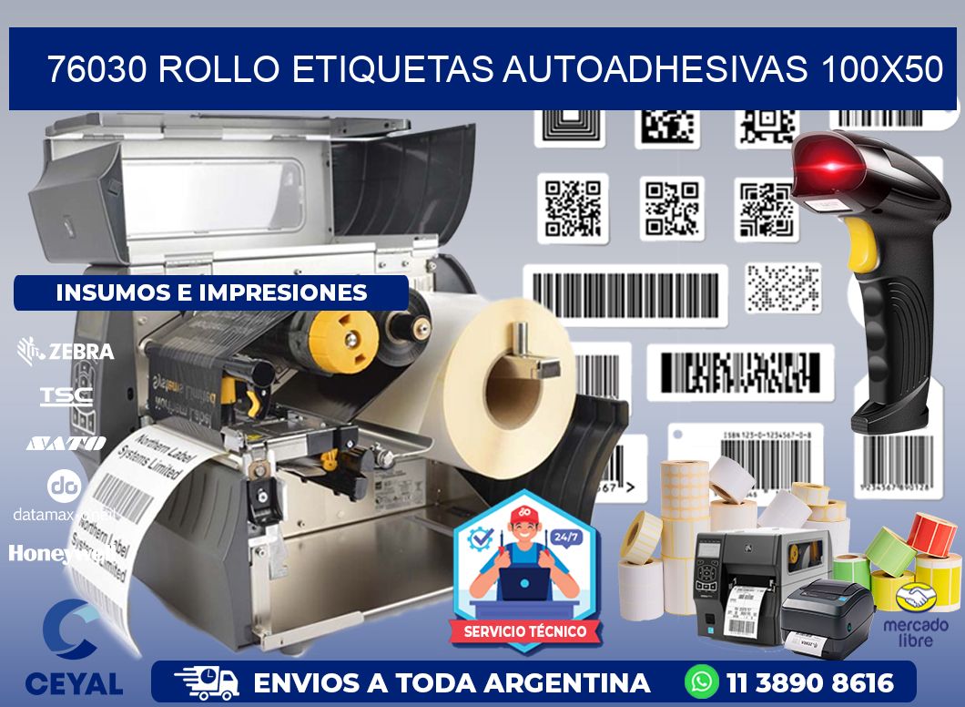 76030 Rollo Etiquetas autoadhesivas 100x50