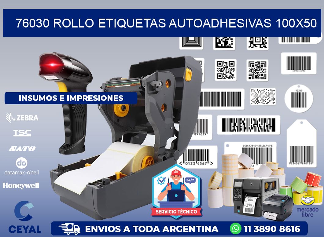 76030 Rollo Etiquetas autoadhesivas 100x50