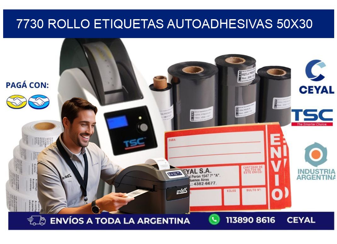 7730 Rollo Etiquetas autoadhesivas 50×30