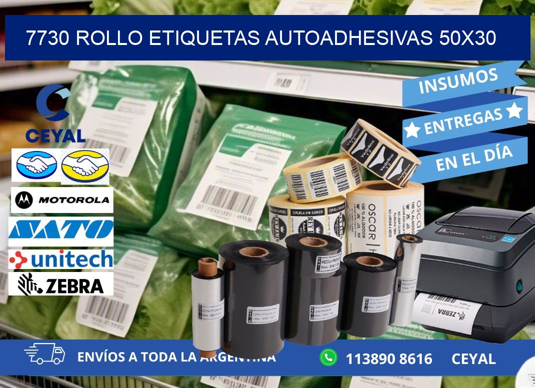 7730 Rollo Etiquetas autoadhesivas 50x30