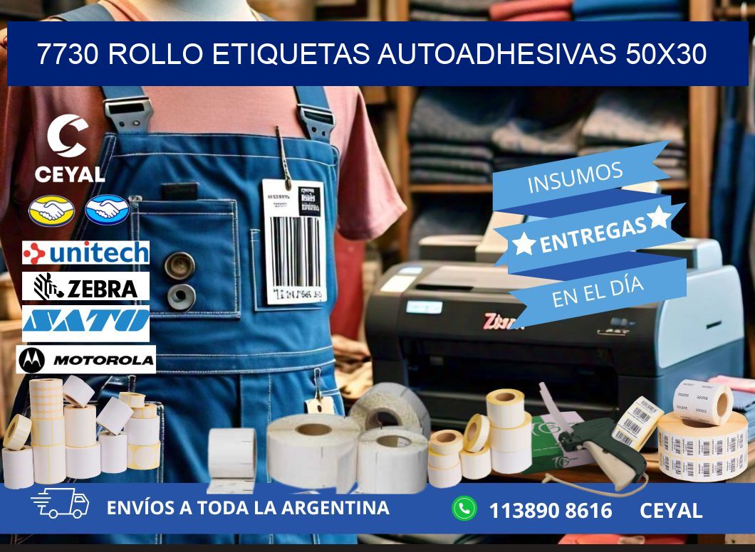 7730 Rollo Etiquetas autoadhesivas 50x30
