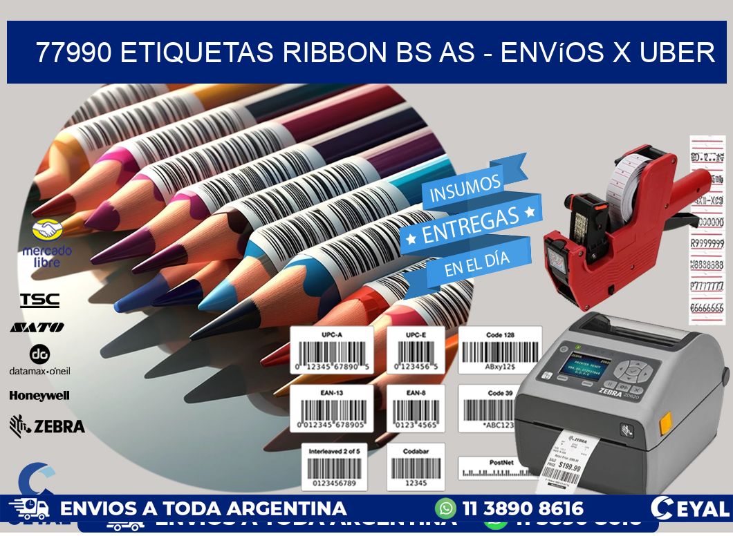 77990 etiquetas ribbon bs as - envíos x uber