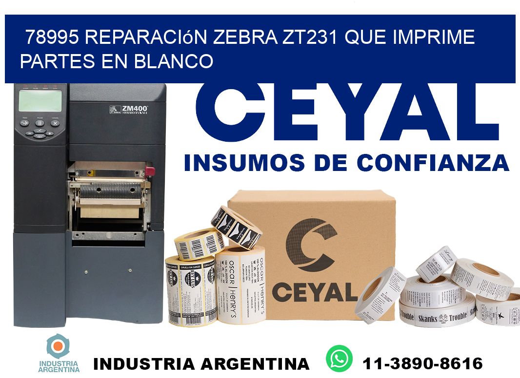 78995 reparación zebra zt231 que imprime partes en blanco
