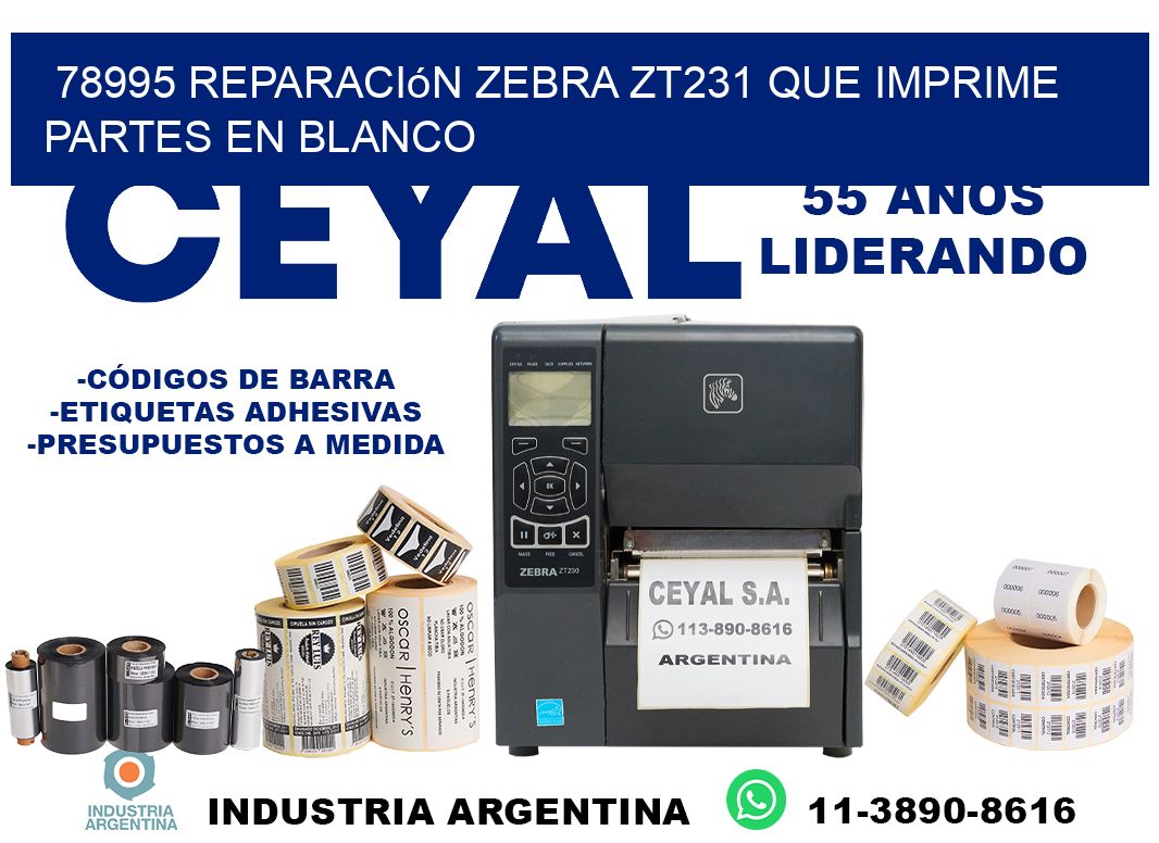 78995 reparación zebra zt231 que imprime partes en blanco