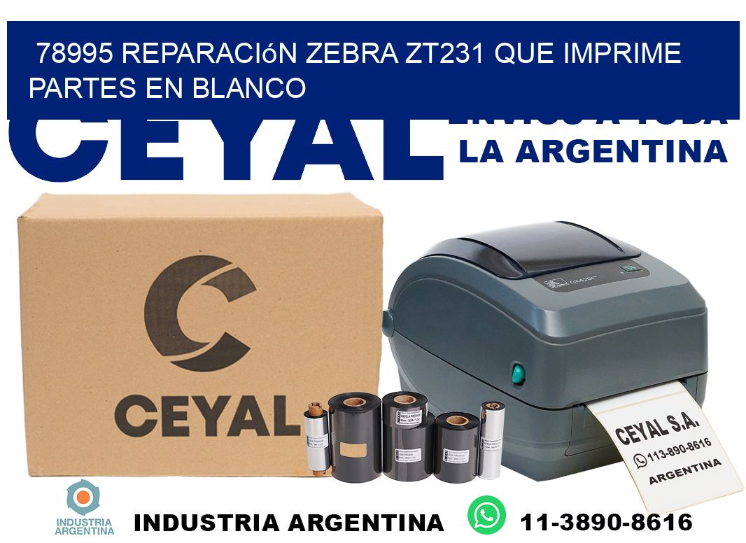 78995 reparación zebra zt231 que imprime partes en blanco
