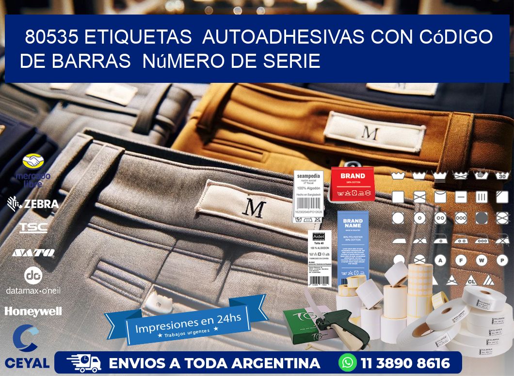 80535 etiquetas  autoadhesivas con código de barras  número de serie