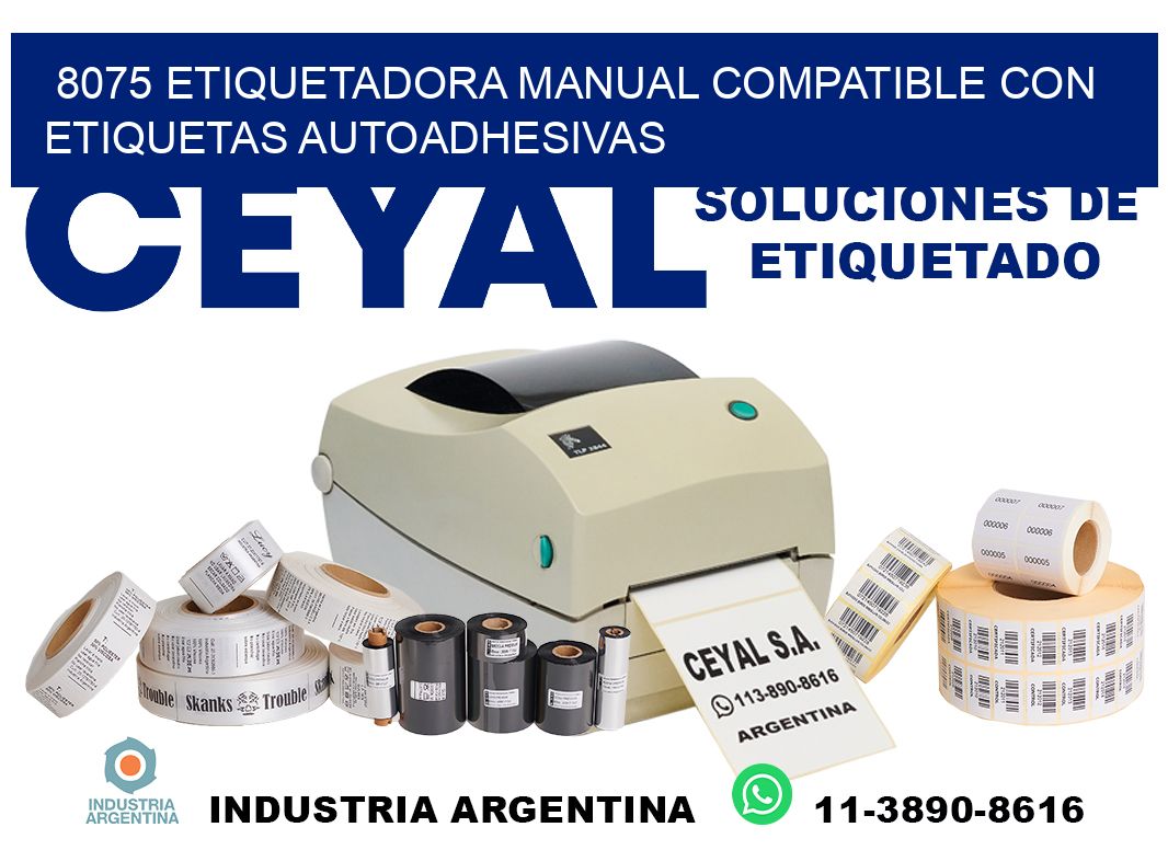 8075 etiquetadora manual compatible con etiquetas autoadhesivas