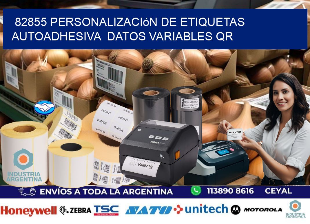 82855 Personalización de etiquetas autoadhesiva  datos variables QR