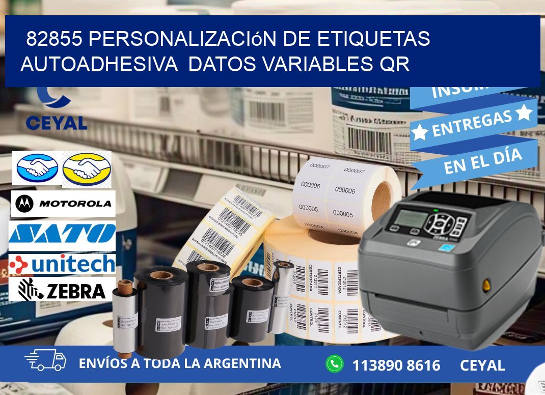 82855 Personalización de etiquetas autoadhesiva  datos variables QR