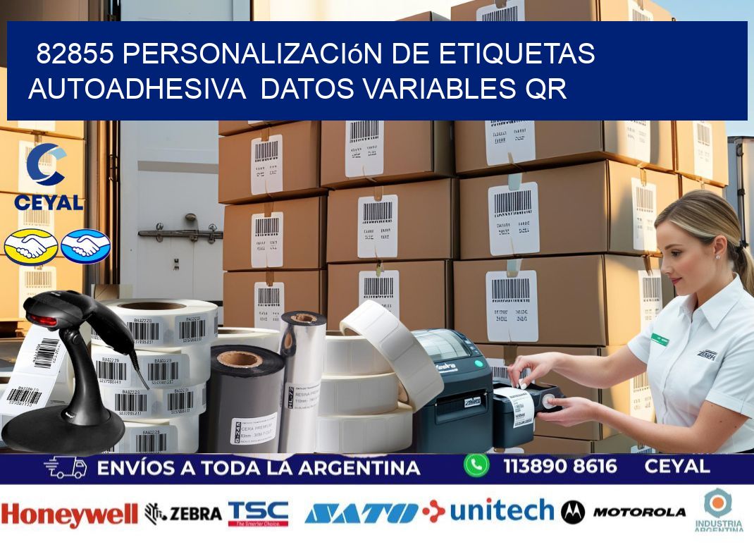 82855 Personalización de etiquetas autoadhesiva  datos variables QR