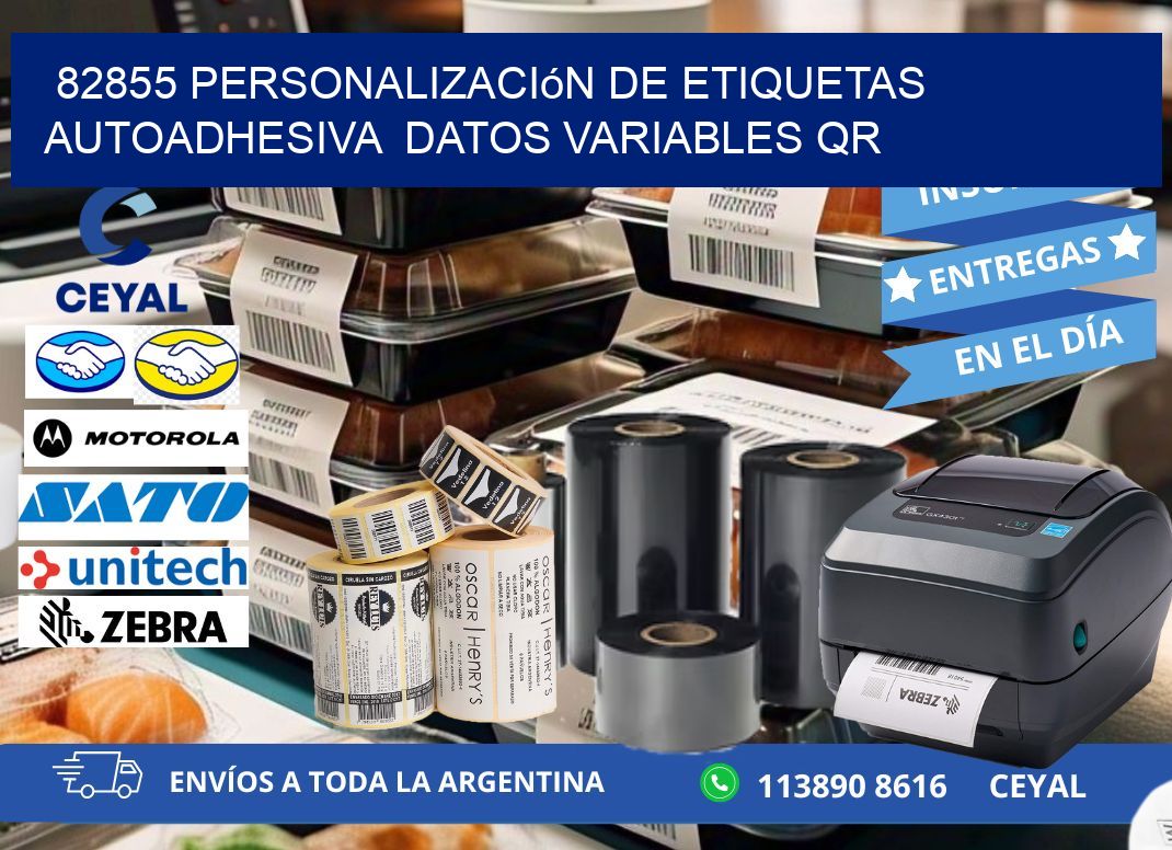 82855 Personalización de etiquetas autoadhesiva  datos variables QR