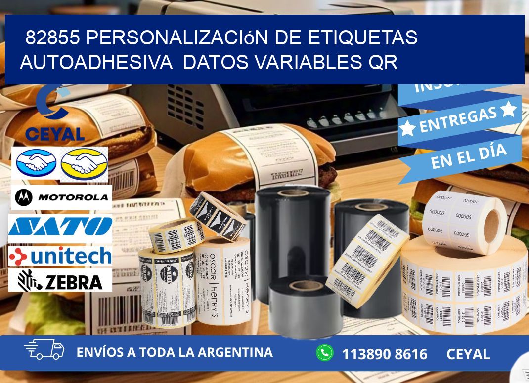 82855 Personalización de etiquetas autoadhesiva  datos variables QR