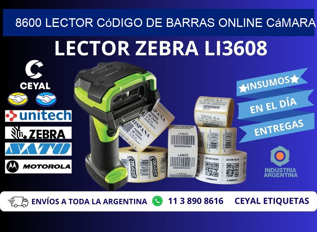 8600 Lector código de barras online cámara