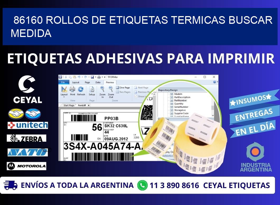 86160 rollos de etiquetas termicas buscar medida