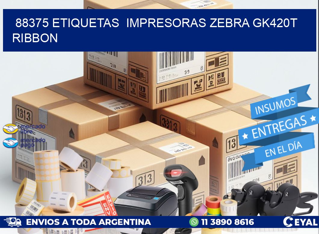 88375 Etiquetas  impresoras zebra gk420t ribbon