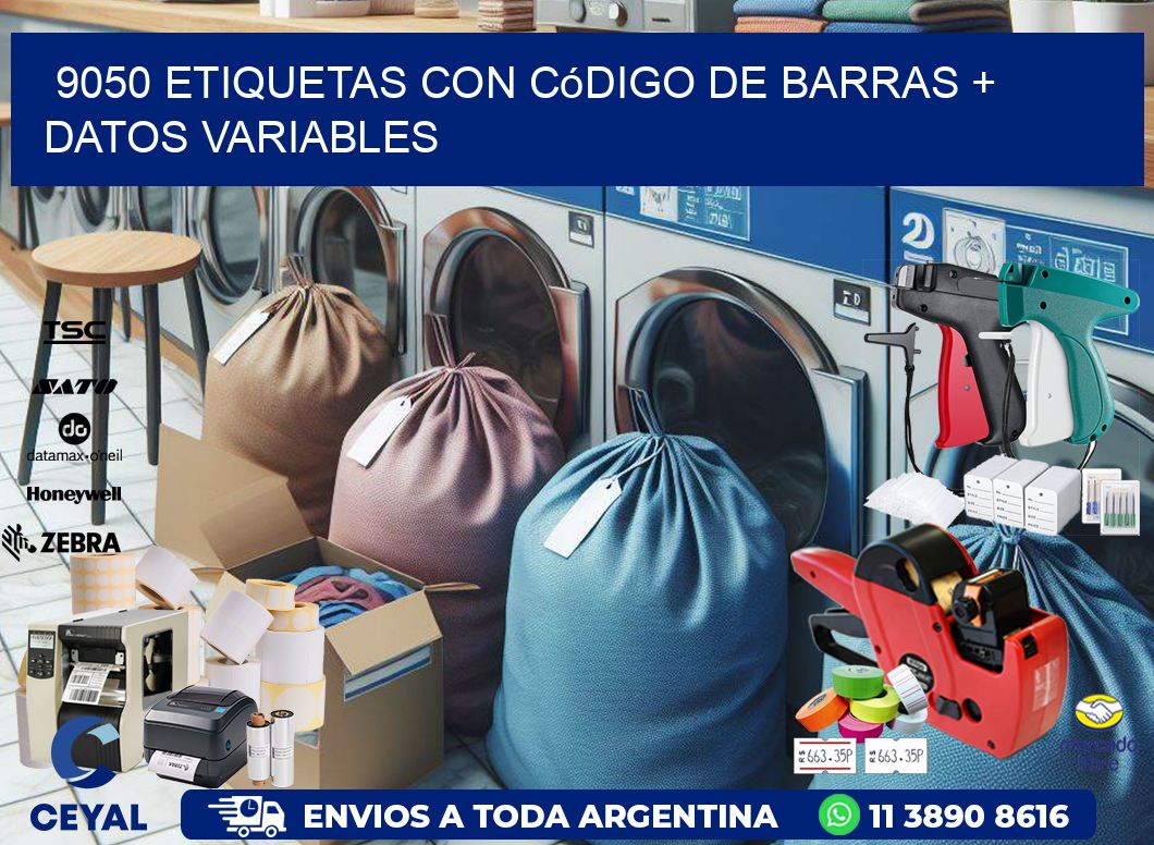 9050 etiquetas con código de barras + datos variables