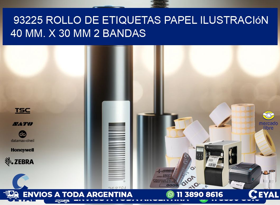 93225 Rollo de Etiquetas Papel Ilustración 40 mm. x 30 mm 2 Bandas