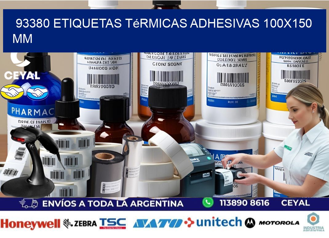 93380 etiquetas térmicas adhesivas 100x150 mm