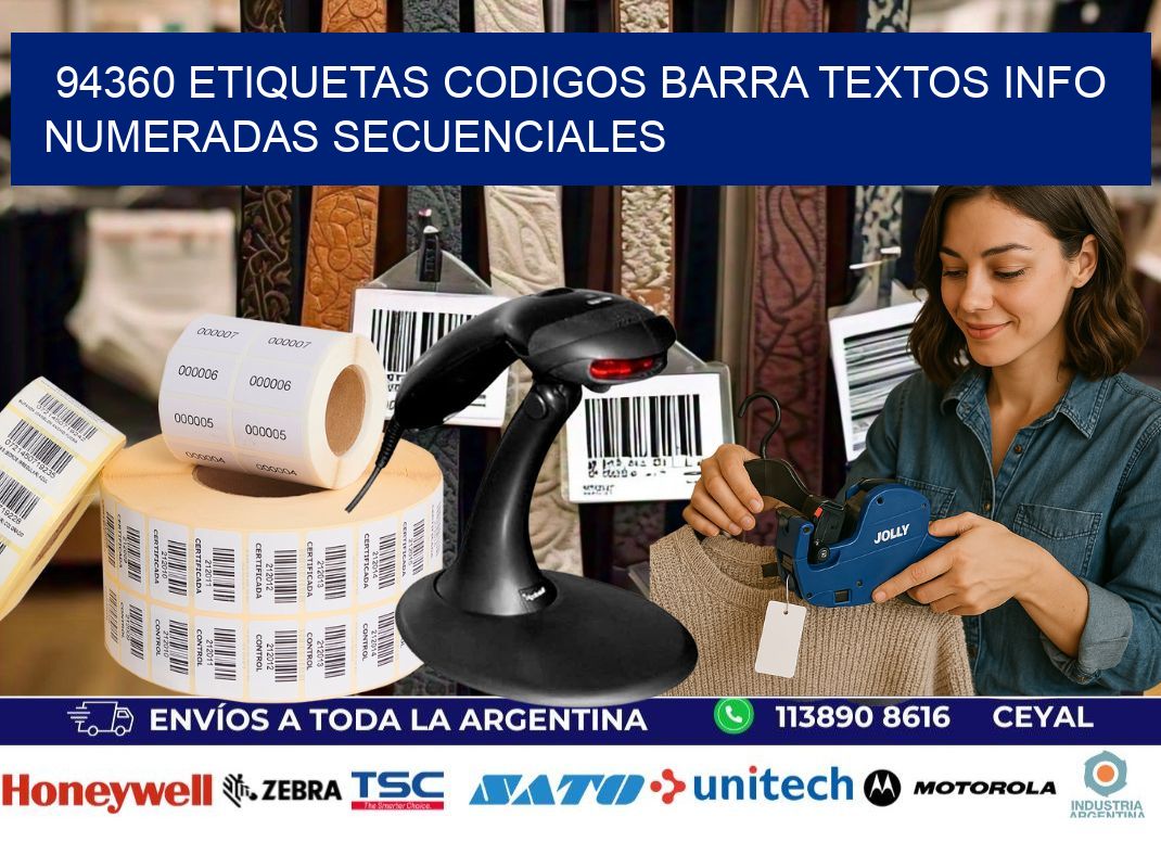 94360 Etiquetas Codigos Barra Textos Info Numeradas Secuenciales