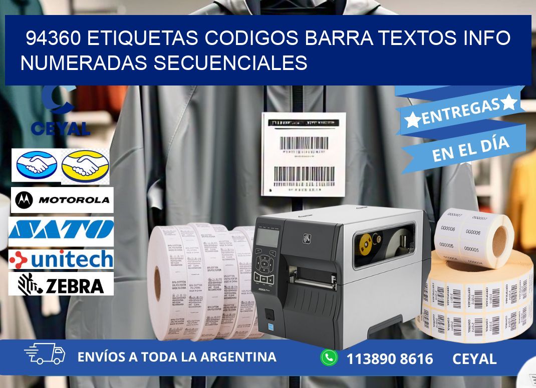 94360 Etiquetas Codigos Barra Textos Info Numeradas Secuenciales