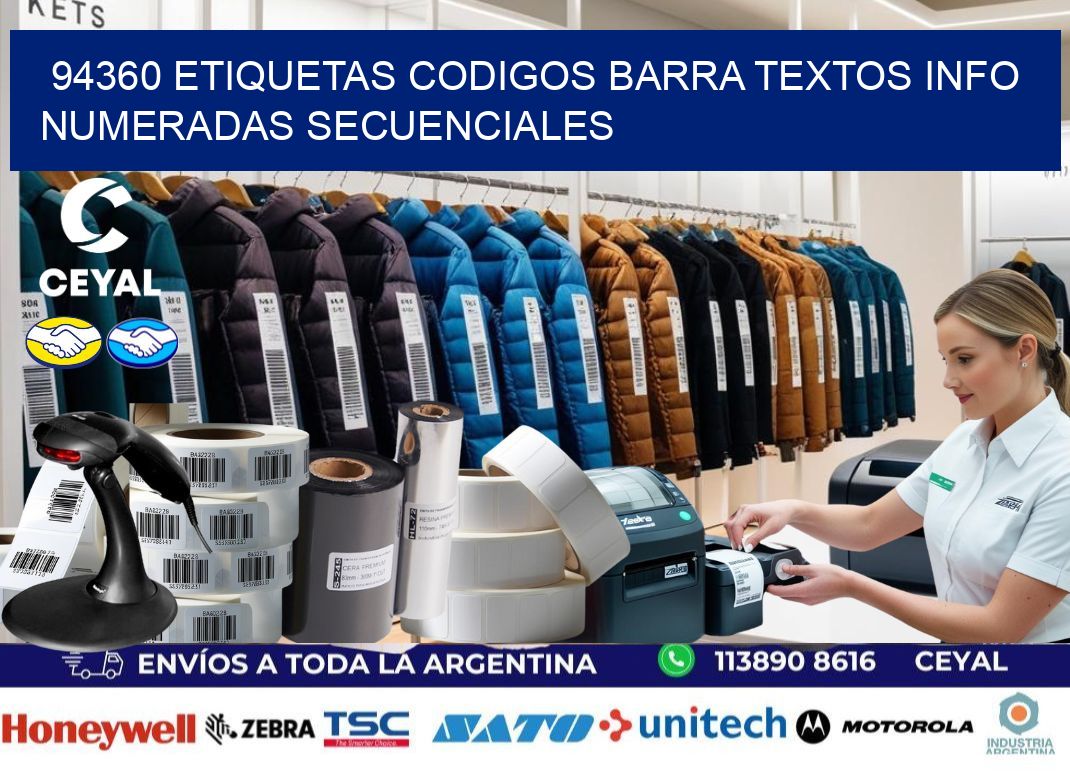 94360 Etiquetas Codigos Barra Textos Info Numeradas Secuenciales