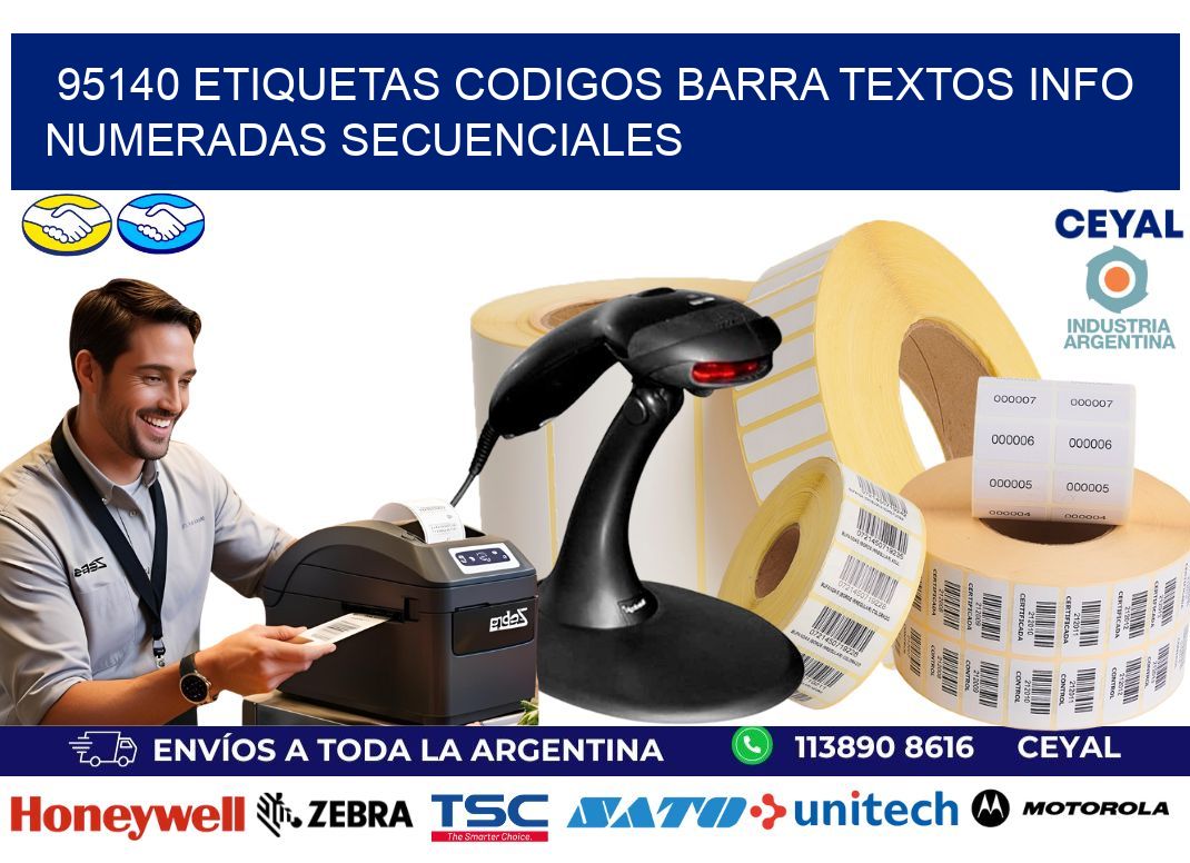 95140 Etiquetas Codigos Barra Textos Info Numeradas Secuenciales