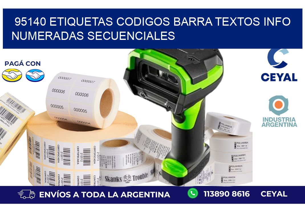 95140 Etiquetas Codigos Barra Textos Info Numeradas Secuenciales