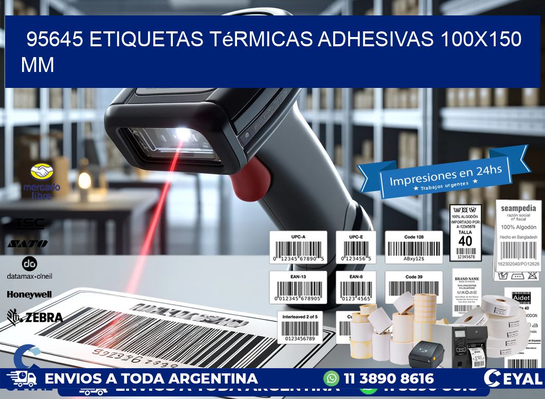 95645 etiquetas térmicas adhesivas 100x150 mm