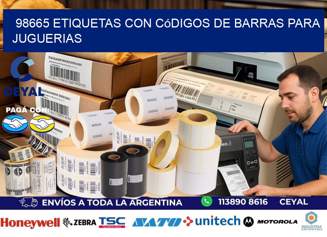 98665 etiquetas con códigos de barras para juguerias