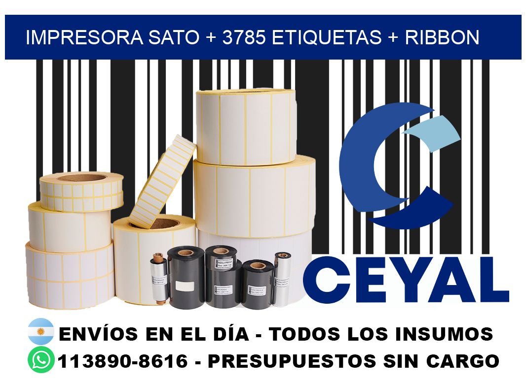 impresora SATO + 3785 etiquetas + ribbon