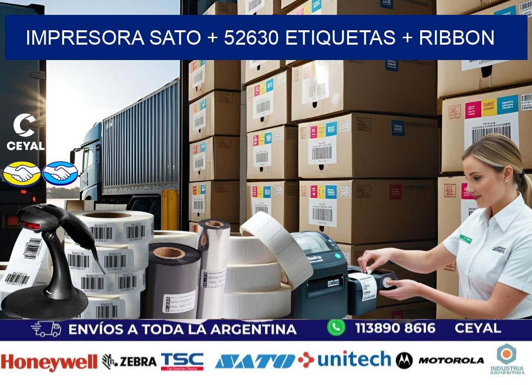 impresora SATO + 52630 etiquetas + ribbon