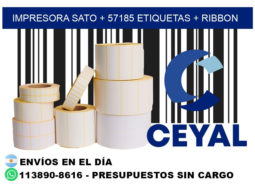 impresora SATO + 57185 etiquetas + ribbon