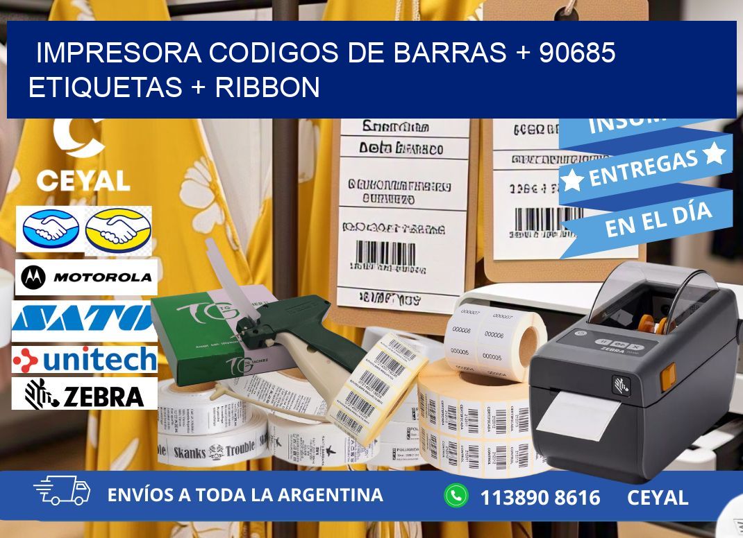 impresora codigos de barras + 90685 etiquetas + ribbon