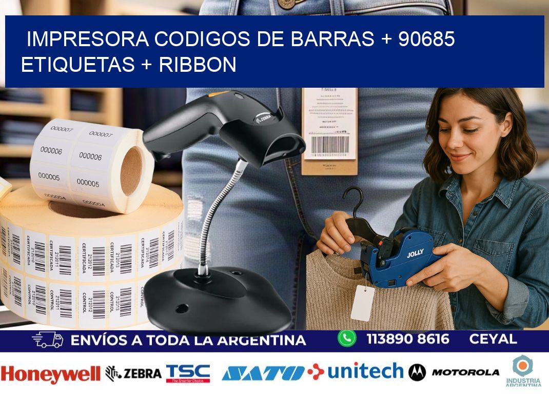 impresora codigos de barras + 90685 etiquetas + ribbon