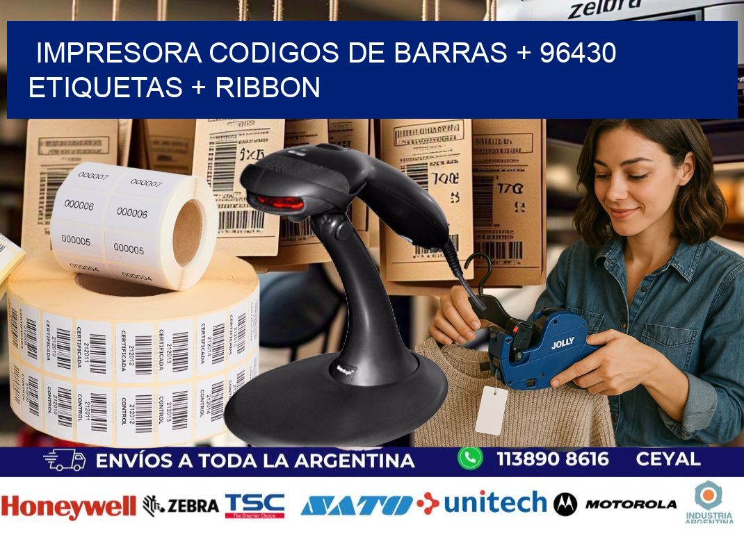 impresora codigos de barras + 96430 etiquetas + ribbon