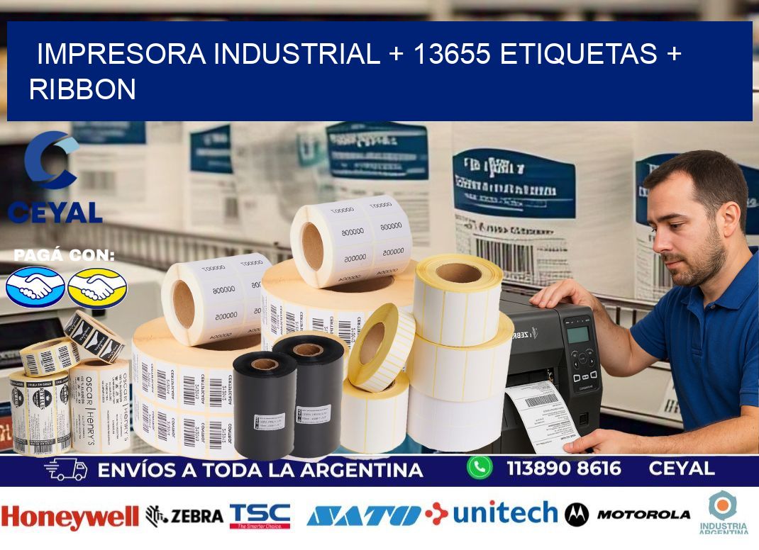 impresora industrial + 13655 etiquetas + ribbon